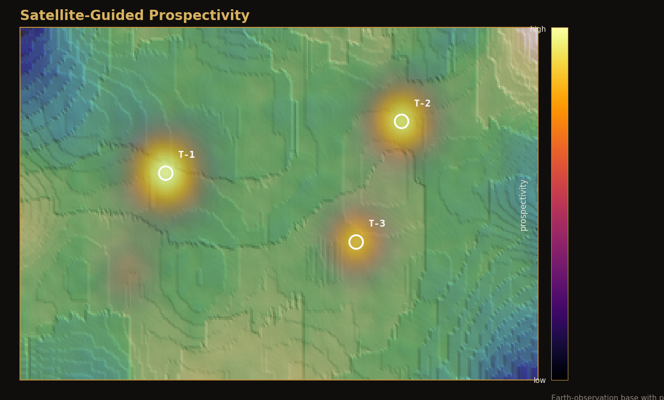 Satellite-guided prospectivity