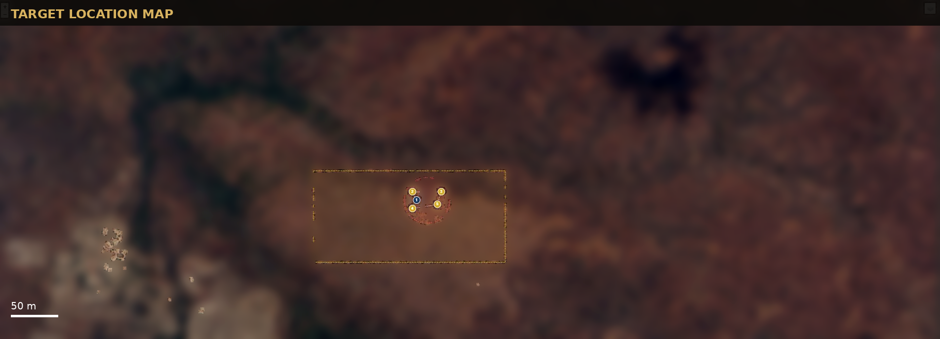 Target location map with drill-ready targets